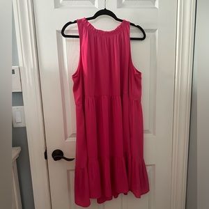 LOFT Tiered Pink Sleeveless Tunic Dress XL